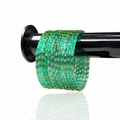 Seafoam green bangles on white background