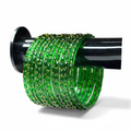Dark green bangles on white background