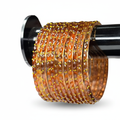 Rust bangles on white background