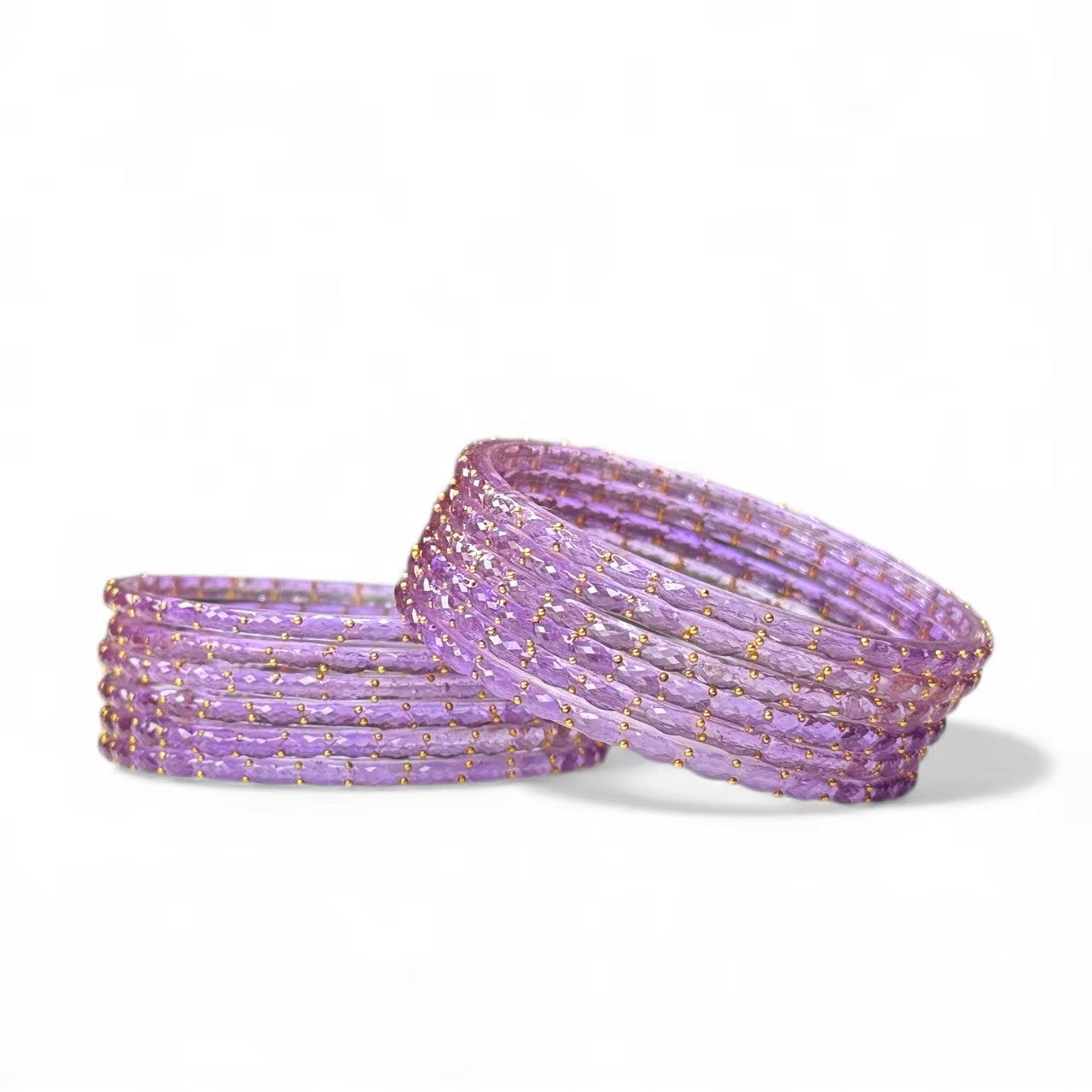 Lavender raindrop glass bangles