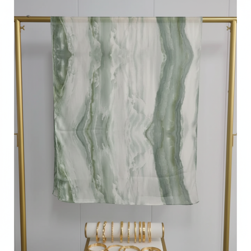 Sage Green Modal Scarf - With Bangles
